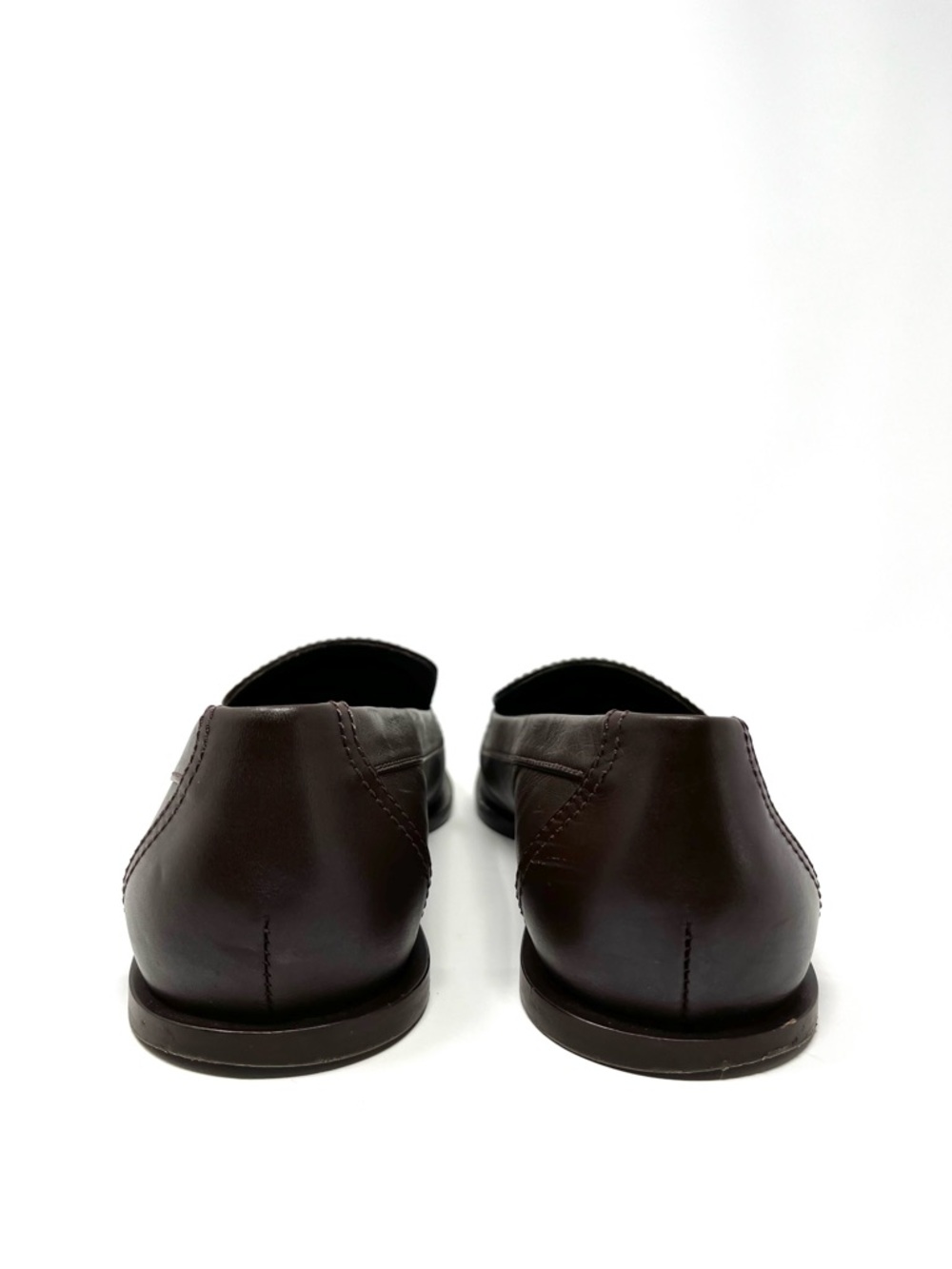 Chanel 2023 Brown Leather Gold Interlocking CC Logo Loafers Flats Shoes 37.5 - Picture 4 of 11